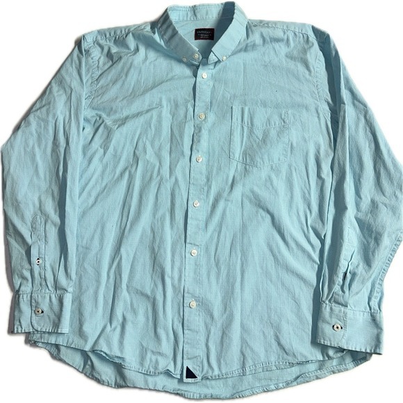 UNTUCKit Other - UNTUCKit Men's Size 3XL Light Blue Casual Button Down Shirt‎ White Checkered